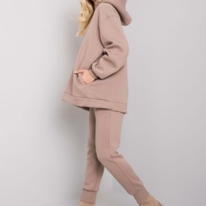 Wholesale Dark beige two-piece sweatshirt set Lucia