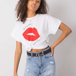 Wholesale White T-shirt with print Caddie RUE PARIS