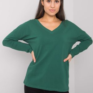 Wholesale Dark Green Women's Long Sleeve Blouse Libourne RUE PARIS