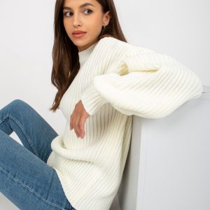 Wholesale Ecru women's oversize sweater RUE PARIS