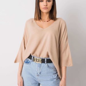 Wholesale Beige oversized sweater Morgan RUE PARIS