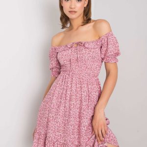 Wholesale Dirty pink ruffle dress Marceline RUE PARIS