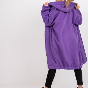 Wholesale Dark purple long sweatshirt basic Betty RUE PARIS