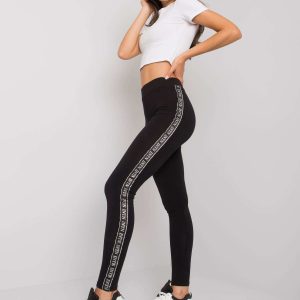 Wholesale Black and silver leggings with stripes Akemi RUE PARIS