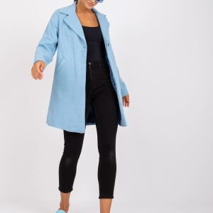 Wholesale Light blue classic women's coat Louise RUE PARIS