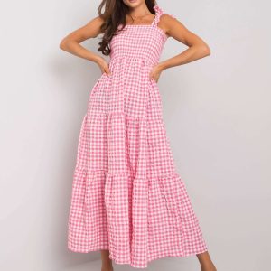 Wholesale Michel's pink checkered dress RUE PARIS