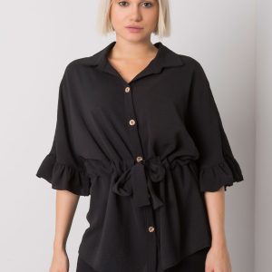 Wholesale Black blouse with binding Marcia RUE PARIS