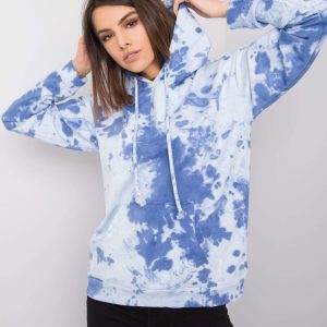 Wholesale Blue tie-dye sweatshirt Stephanie RUE PARIS