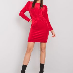 Wholesale Ellara RUE PARIS red velour dress