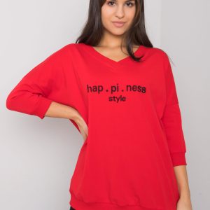 Wholesale Red sweatshirt with the inscription Jolanda RUE PARIS