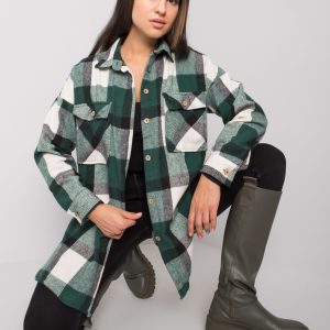 Wholesale Dark green plaid shirt for women Cillian RUE PARIS