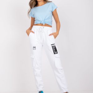 Wholesale Gina White Cargo Sweatpants