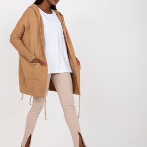 Wholesale Dark Beige Women's Hooded Cardigan Patty RUE PARIS