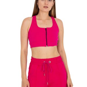 Wholesale Fuchsia ribbed crop top basic with RUE PARIS clasp