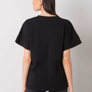 Wholesale Black T-shirt with print Caddie RUE PARIS