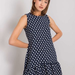 Wholesale Navy blue polka dot dress Nicollete RUE PARIS