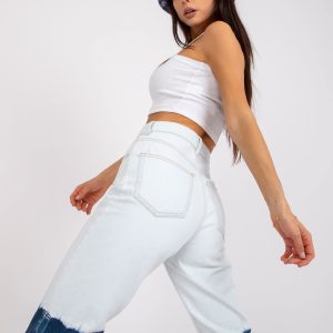 Wholesale Blue high-waisted jeans for women Beate RUE PARIS