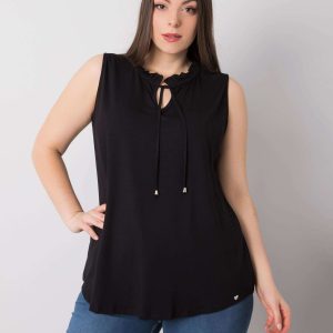 Wholesale Black plus size blouse with viscose Nuka