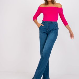 Wholesale Blue Flared High Waist Jeans Jovite RUE PARIS