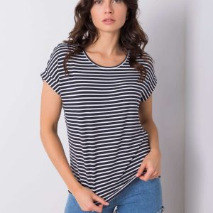 Wholesale Navy blue and white striped t-shirt Ximena RUE PARIS