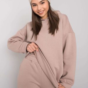 Wholesale Dillon's dark beige two-piece sweatsuit set