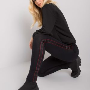 Wholesale Black leggings with stripes Emma RUE PARIS